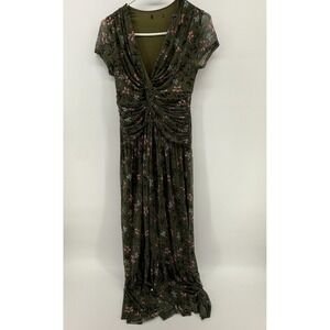 Verson Ruching Feminine Whimsy Floral Romantic Southern Long Sz XS Maxi Dress